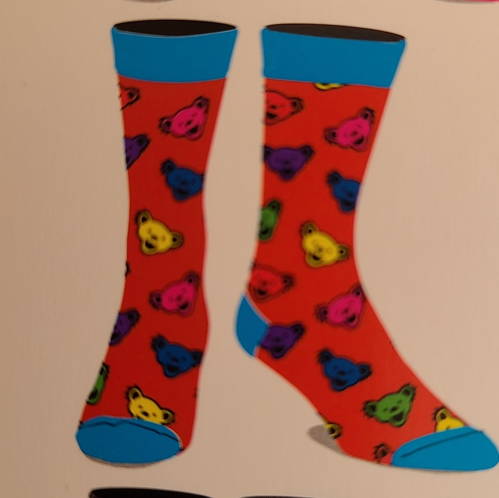 Grateful Dead Socks- 6 Pack of Deadhead Designs. Grate Gift! - Picture 3 of 10